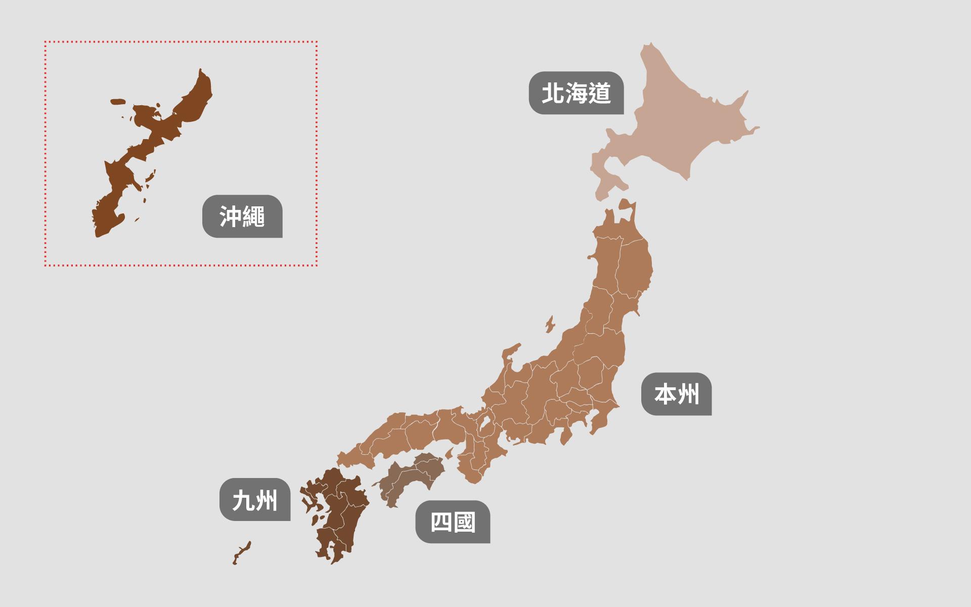 日本地理示意圖